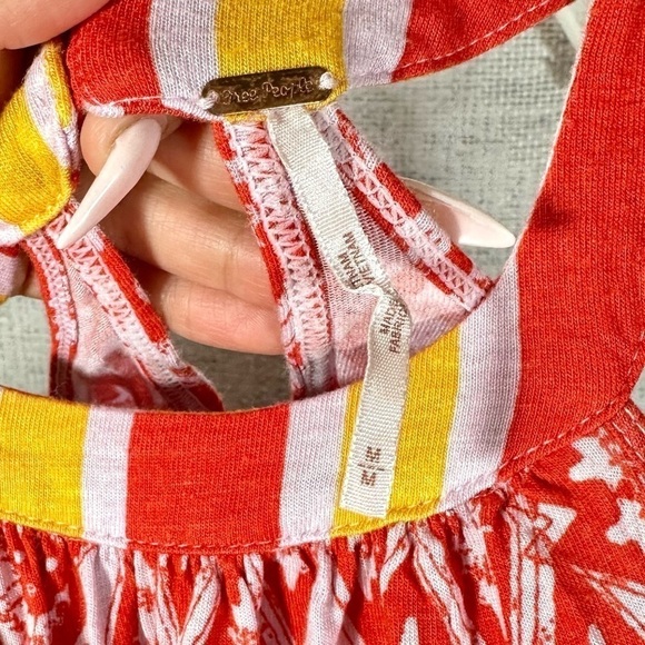 Free People Mini printed boho halter neck tunic size M - Picture 4 of 10